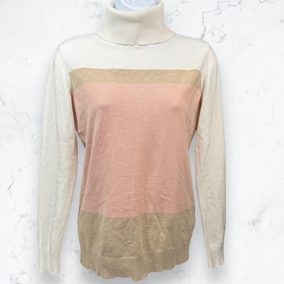 Calvin Klein Colorblock Turtleneck Pullover Sweater - Picture 2 of 6